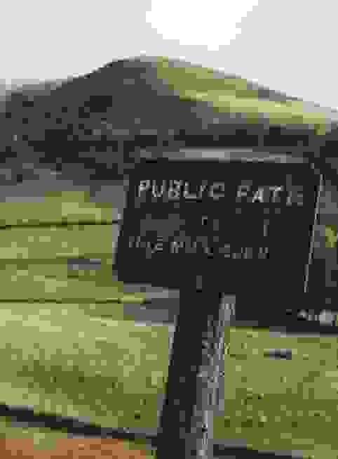 Wonderful old right of way signage in the Pentland Hills Regional Park near Edinburgh